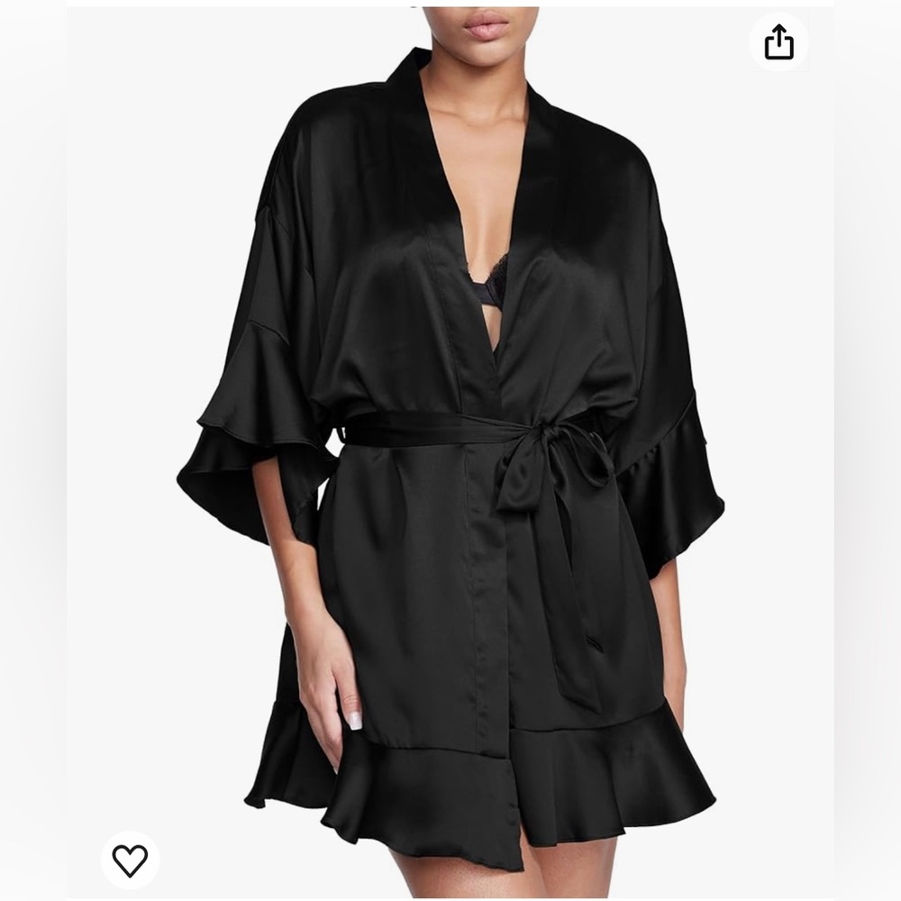 Satin Flounce Robe